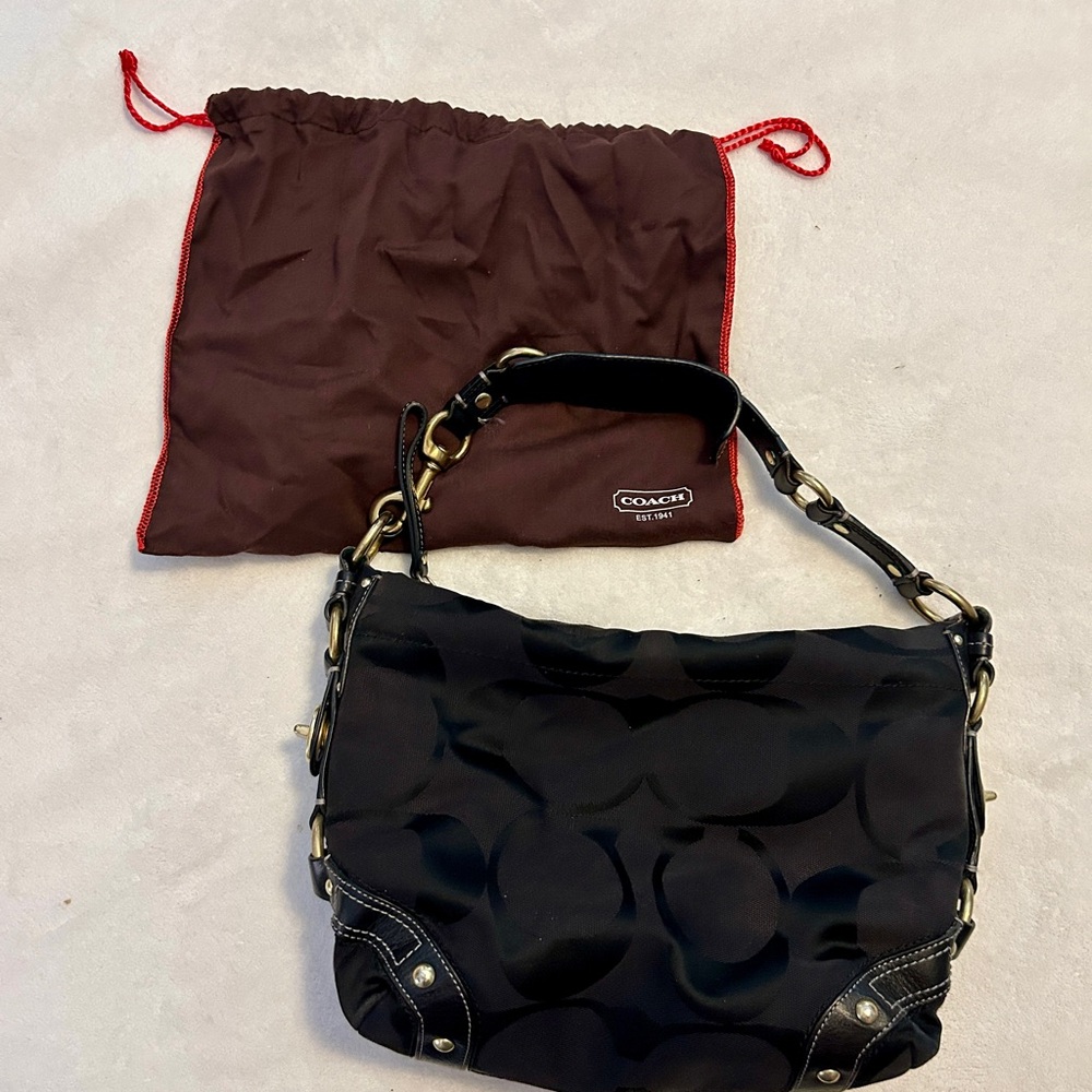 Coach Black and Gold Shoulder Bag